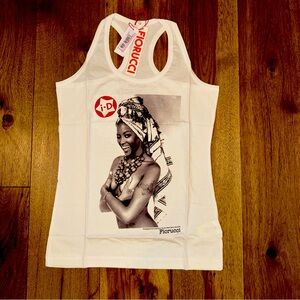 NWT NEW Fiorucci Naomi Campbell Tank Top White SMALL Made in Italy Capsule